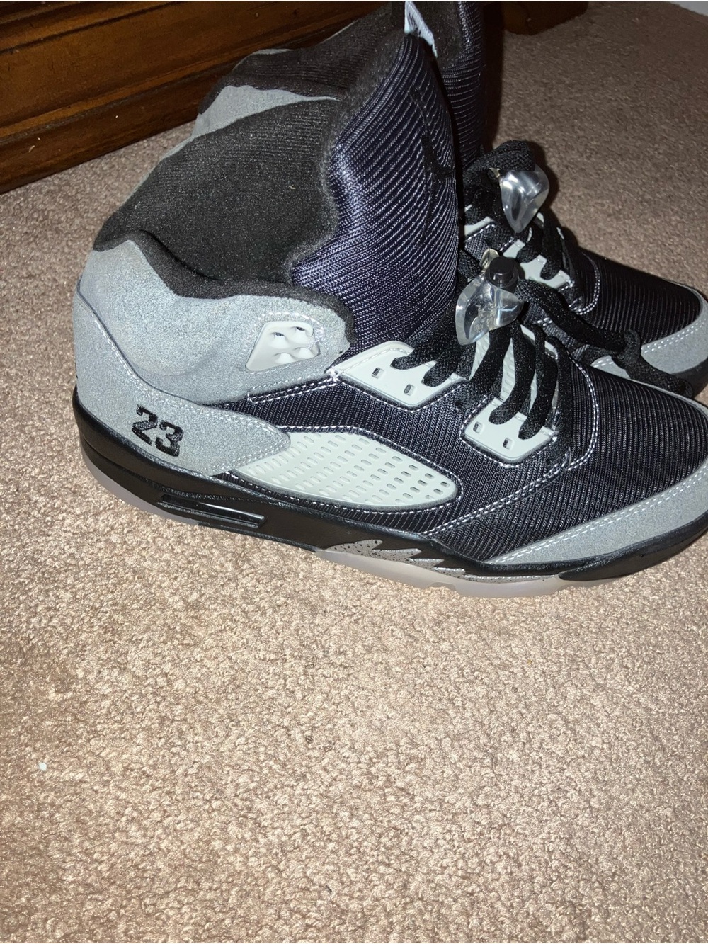 Jordan Men's Black and Gray High-Top Sneakers